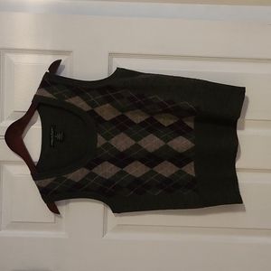 Marina Luna Argyle Merino Wool Sweater Vest